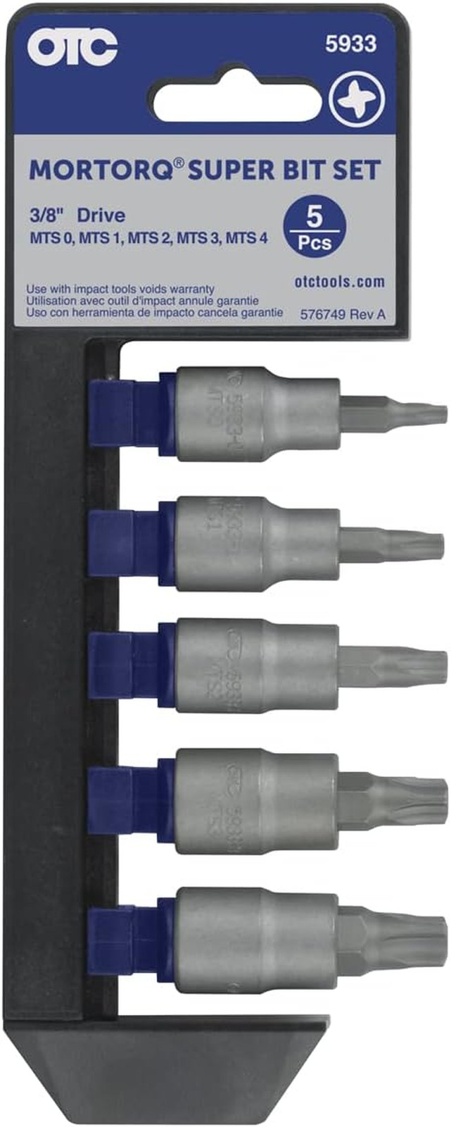 OTC Tools 5933, 5pc 3/8 dr Mortorq Super Bit Socket Driver Set