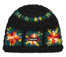 Supreme Crochet Beanie Black SS25 BRAND NEW Hand Knit Wool Box Logo