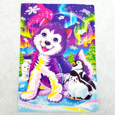 1990 s Lisa Frank Postcards Tikanni Wolf Penguin Polar Bear w/ Popcorn sticker