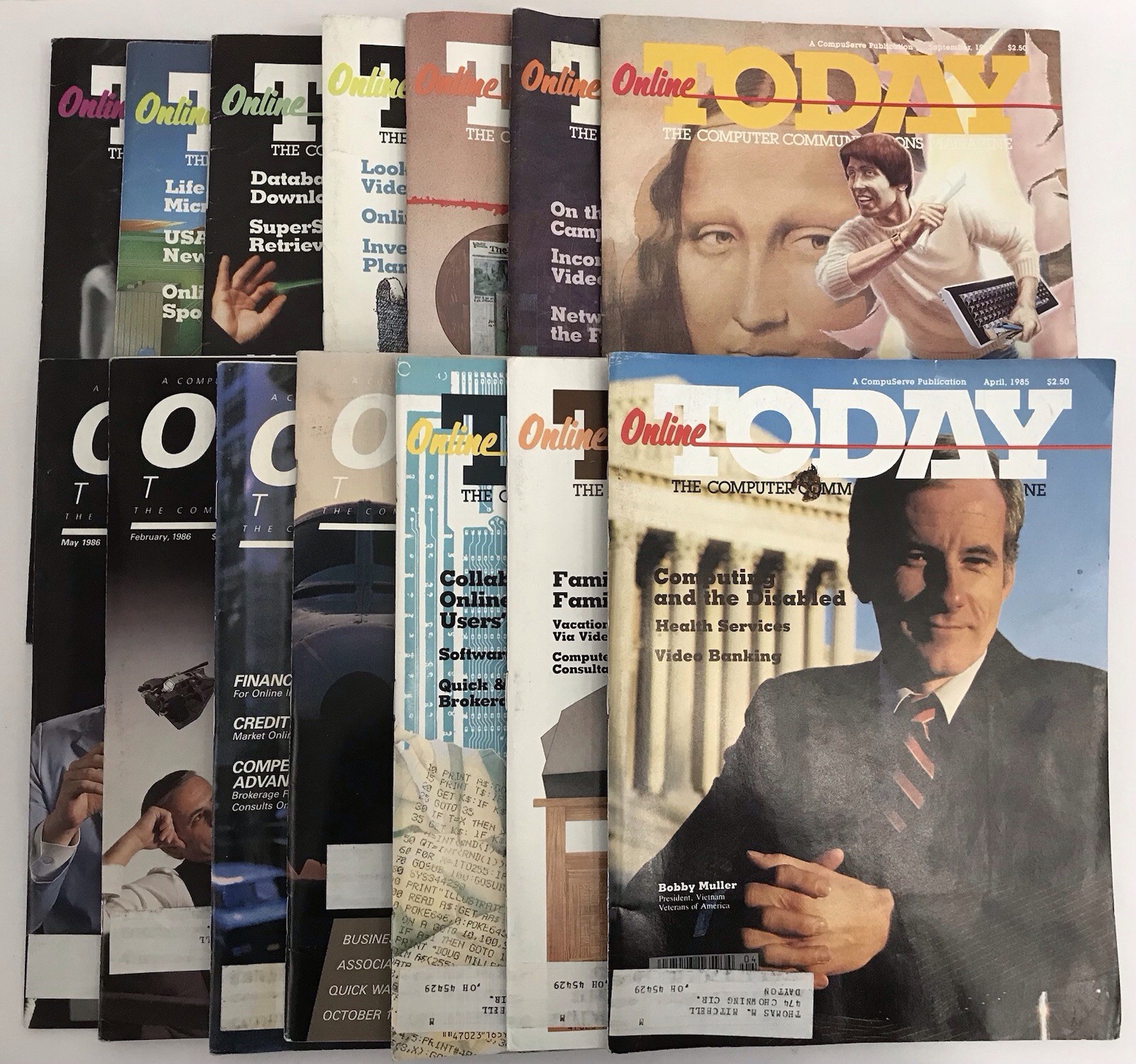 Vintage ONLINE TODAY Magazine Lot of 14 Issues 1984-1986