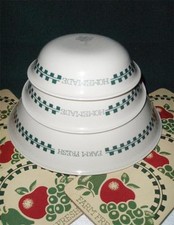 1 Corelle FARM FRESH Fruit Sandstone 10-oz DESSERT BOWL Green Gingham JAM Jelly