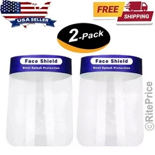 Face Protective Shield (2 Pk) Anti Fog Full Face Splash Proof Top Cap Clear Hat