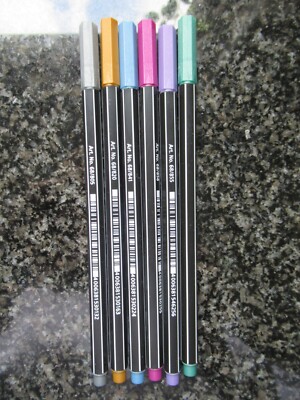 6x Stabilo Metallic Pen 68 in Bronze, Silber, Grün, Blau, Lila, Pink Neu (1)