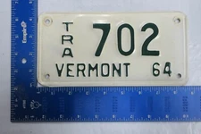 1962 62 VERMONT VT TRAILER TRL LICENSE PLATE TAG  # 13547