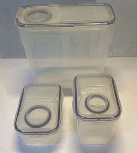 Lock & Lock Food Clear Containers W/Lids Set of 6 +bonus 2 unlided Boxes Plastic - Picture 2 of 5
