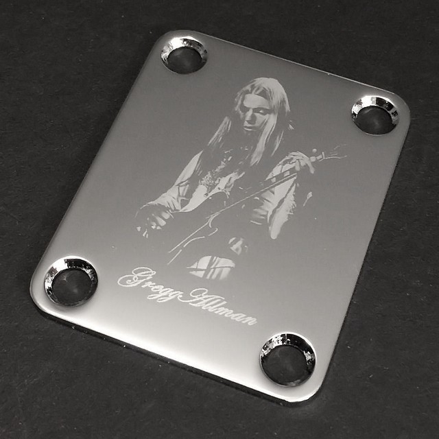 GUITAR NECK PLATE Custom Engraved Etched GREGG ALLMAN CHROME eBay