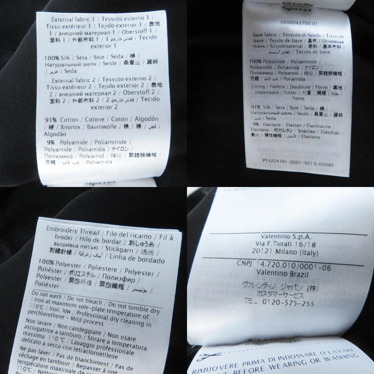 Abito svasato super lungo VALENTINO 100% seta trasparente manica lunga nero taglia:40