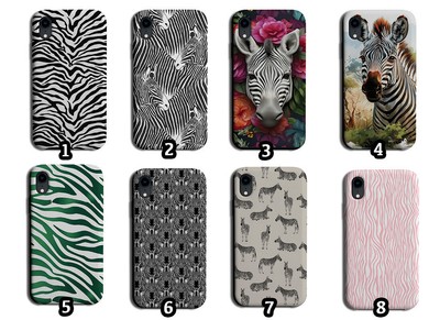 Zebradruck Handyhülle Abdeckung Muster Streifen Linien Haut Zebras grünes Gesicht Afrika