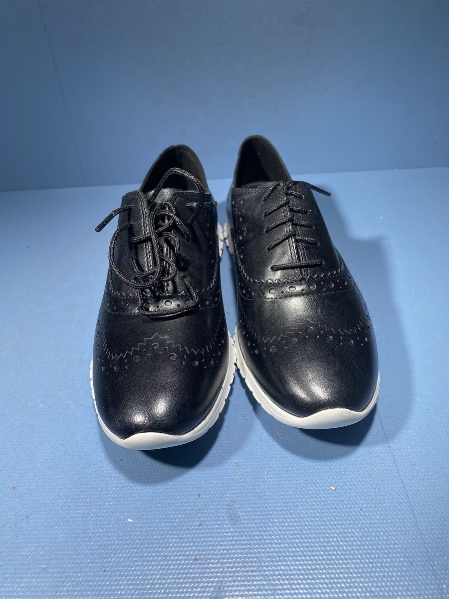Cole Haan Womens Zerogrand Wing Oxford Flat Size W18202 Black