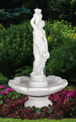 76" Rebecca at Well Fountain - Outdoor Concrete Garden Water Feature | eBay