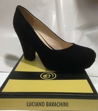 SCARPE chiuse DONNA 38 ULTIMO PAIO NERE CAMOSCIO "LUCIANO BARACHINI" metà prezzo