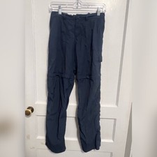 Columbia Pfg Omni Shade Sun Protection Zip Off Leg Navy Blue Pants Size 14/16