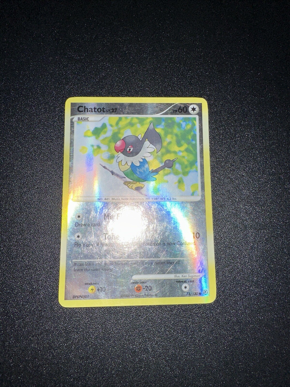 Pokémon TCG Chatot 74/130 Diamond & Pearl Base Reverse Holo LP