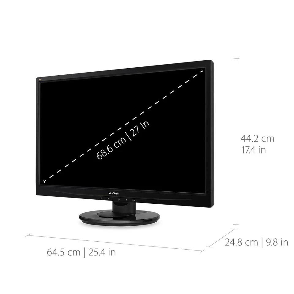 ViewSonic VA2746MH-LED 27 Inch Full HD 1080p LED Monitor Used Grade B - Image 3 of 4
