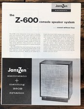 Scheda tecnica altoparlante Janszen Z-600 *originale*