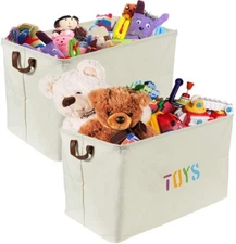 Woffit Set of 2 Toy Storage Organizer Collapsible Baskets  Nursery/Playrooms