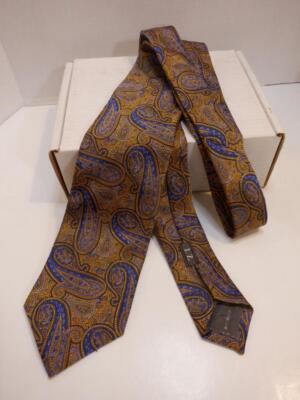 Vintage J.Z. Richards Silk Blue Paisley Tie - Made in America - New with Tags