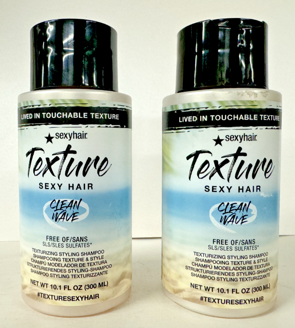 SEXY HAIR TEXTURE CLEAN WAVE TEXTURIZING STYLING SHAMPOO 10.1 oz.X