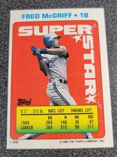 1990 Fred McGriff Sticker #35 Topps Baseball MLB Toronto Blue Jays Vtg. 1st Base