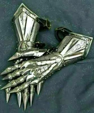 Medieval Gauntlet Pair Accents Knight Crusader Armor Steel Gauntlet Gloves