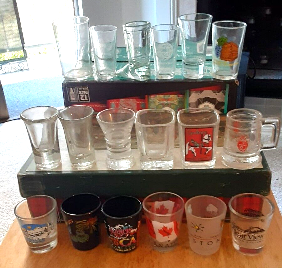 23 Assorted Shot Glasses eBay