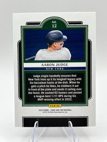 2024 Panini Three and Two Full Count /99 Aaron Judge #12 - Picture 2 of 2