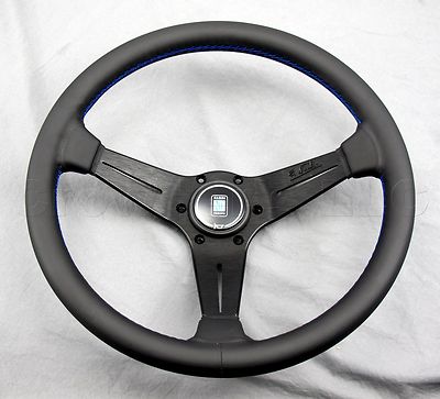 Nardi Steering Wheel Deep Corn 350 mm Type A Horn Black Smooth