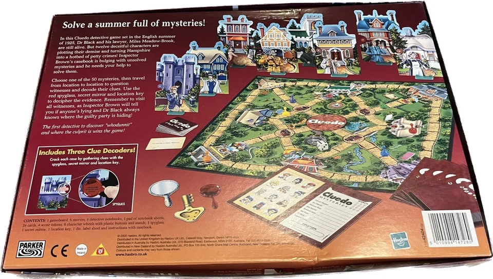 Cluedo Mysteries The Detective Game 3 Decoders Board Game Parker Vtg 2005 Unused - Image 2 of 4
