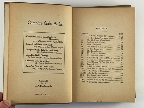 Lagerfeuer Mädchen Bergsteigen Irene Elliott Benson 1918 Hardcover Erstausgabe - Bild 6 von 12