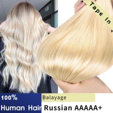 90Stück Gewellt Tape In Extensions Remy Echthaar Haarverlängerung Skin Weft DICK