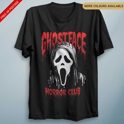 FLUX Halloween Face Ghost Horror Club Costume T Shirt Unisex Gift Spooky Top Tee