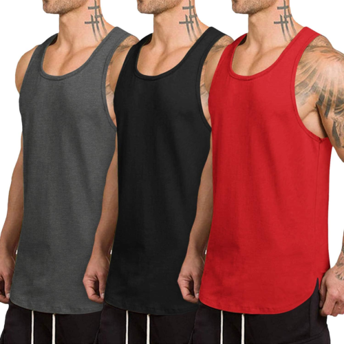 Men'S 3 Pack Quick Dry Workout Tank Top Gym Muscle Tee Fitness Bodybuilding Slee