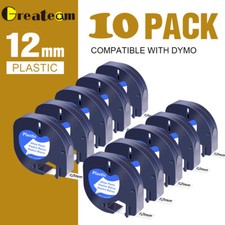 Compatible Dymo LetraTag Refill 91331 12mm White Plastic Label Tape LT-100H 1/2"