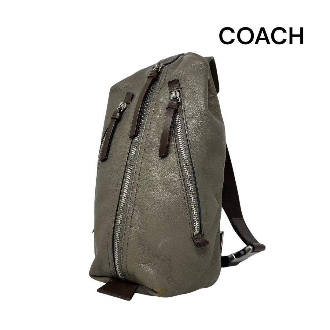 Coach Body Bag Leather Gray C1 Genuine Used Condition | eBay