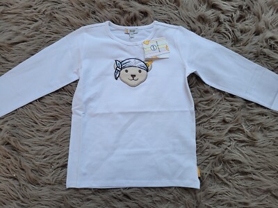 NEU Steiff Langarmshirt Gr. 116 White Weiß Longsleeve NP 38 