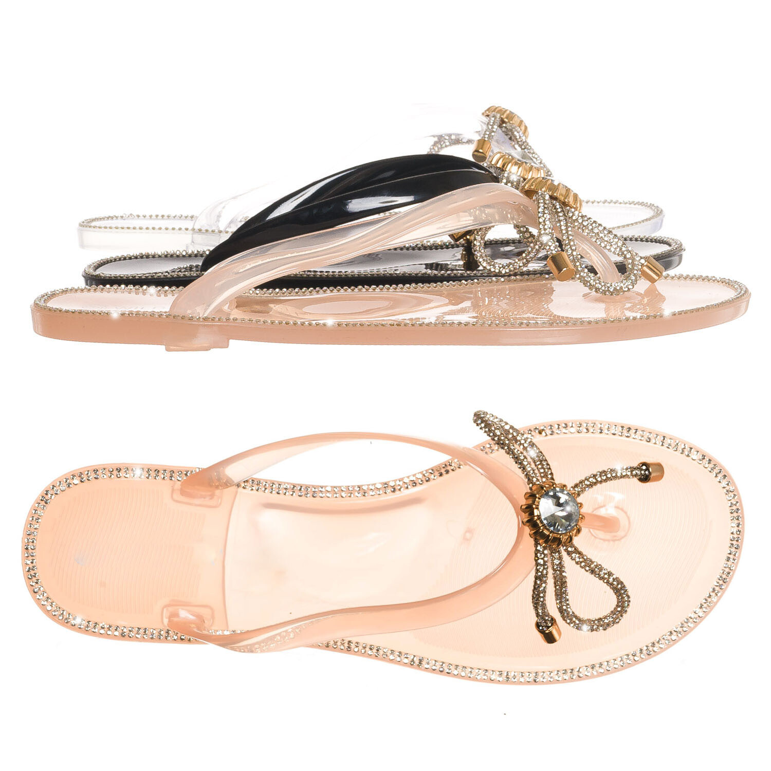 jelly slides with rhinestones