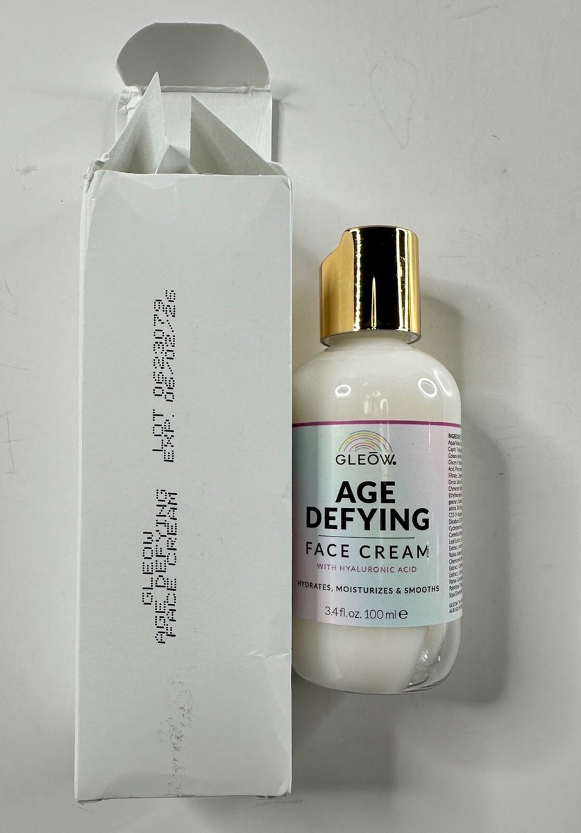 Gleow Age Defying Face Cream With Hyaluronic Acid. 3.4 Oz NIB
