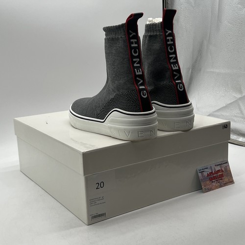 Size 8 - GIVENCHY ITALY MEN GEORGE V SOCK SHOES GRAY/WHITE - Picture 4 of 8