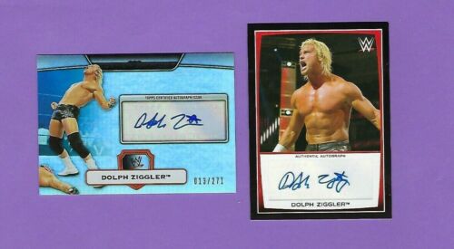 Lot de 2 cartes - Cartes autographes Topps WWE Superstar 2010 DOLPH ZIGGLER 013/271