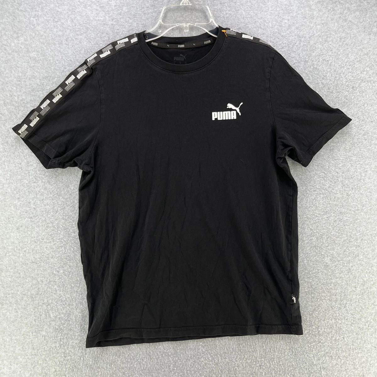 Puma mens black t shirt sales