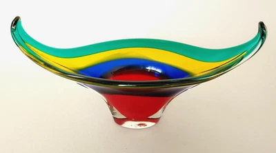 Rare Murano Glass Vase with Multi-Coloured Bands attributed to Mazzega, 1960s - Bild 1 von 4