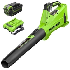 Greenworks 40V Cordless Leaf Blower 450CFM 120MPH w/ 4Ah Battery and 2A Charger