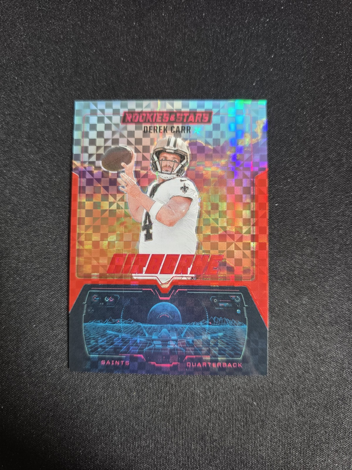 2025 Panini Rookies & Stars Derek Carr #16 Airborne Red Plaid Saints
