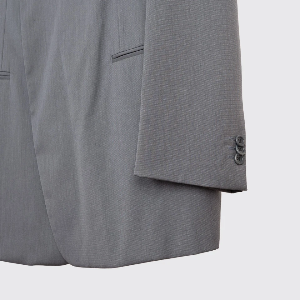Traje Armani Collezioni Talla 46L Hombre Gris Sólido Lana Un Botón Foto 4 de 4