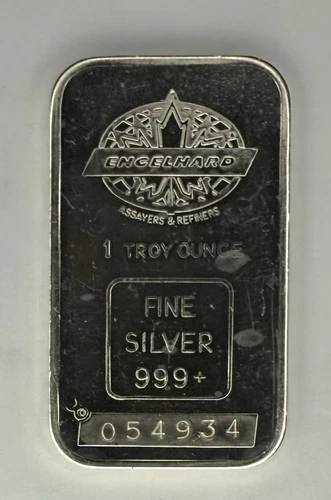 Engelhard Canadian Maple Leaf Bull NO Border On Reverse 1 oz .999 Fine Silver