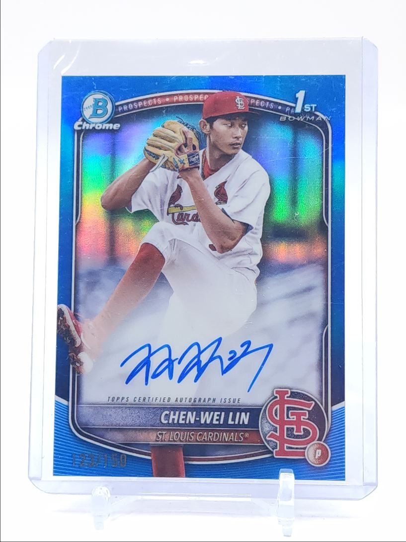 CHEN-WEI LIN 2025 BOWMAN CHROME 1ST BLUE REFRACTOR AUTO /150 Q4871