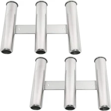 2 Pack 3 Tube Fishing Rod Holder Stainless Steel Rod Rack for Yacht Kayak
