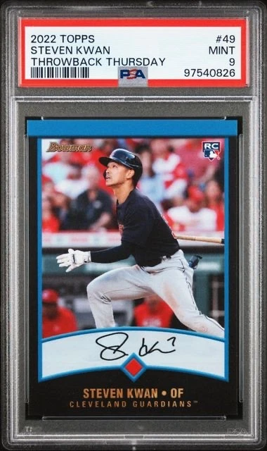 STEVEN KWAN  * PSA 9 *  2022 TOPPS  * THROWBACK THURSDAY TBT *  ROOKIE CARD #49 - Image 3 of 4
