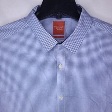 Penguin Dress Shirt Mens 17 Blue Geometric Print Slim Fit