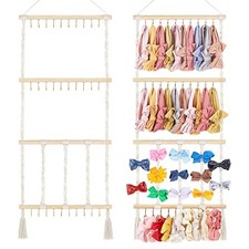 Headband Holder Bow Organizer for Girls Hair Bows Macrame Bow Holder Hair